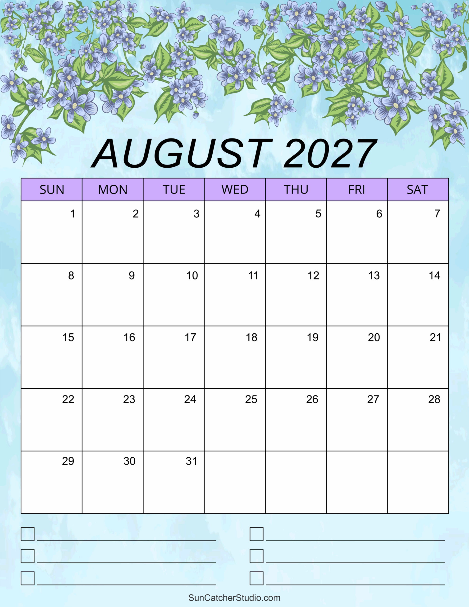 august 2027 calendar printable
