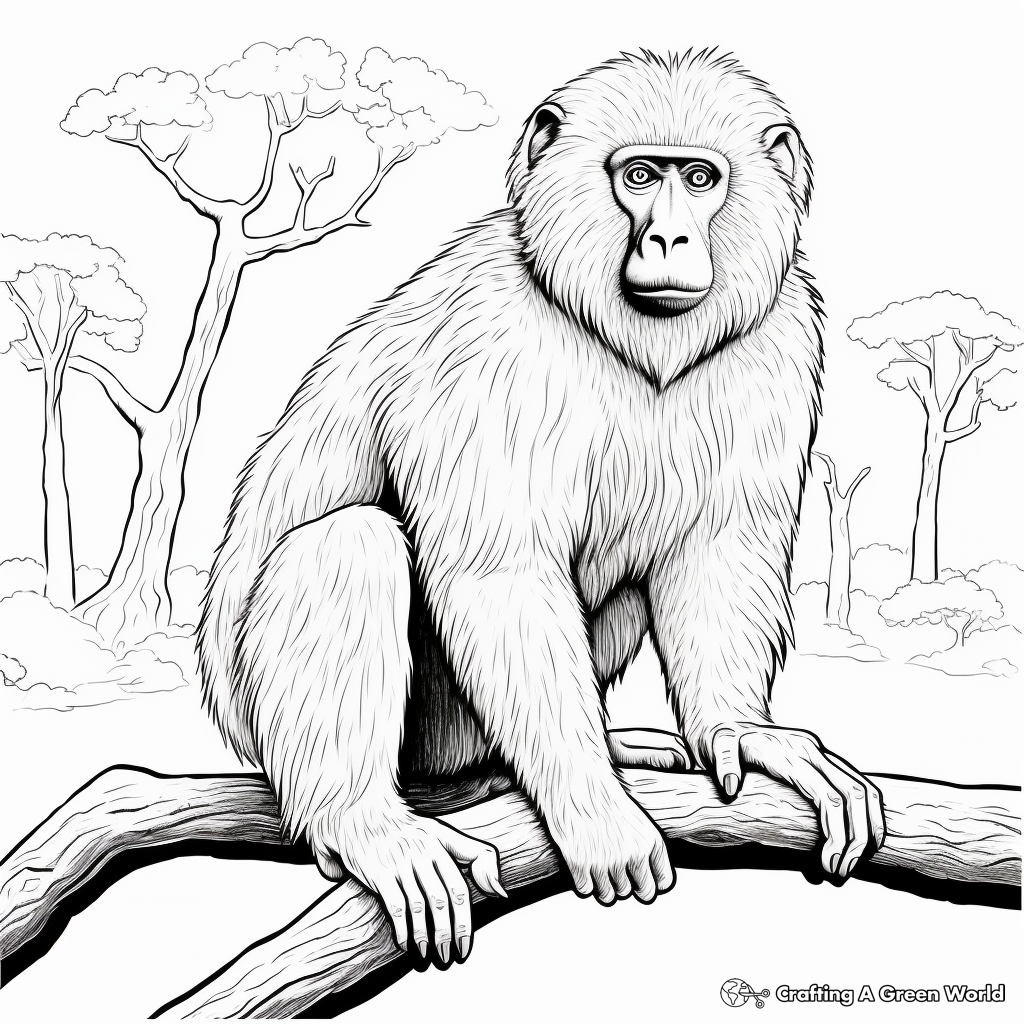Baboon Coloring Pages Free Printable 