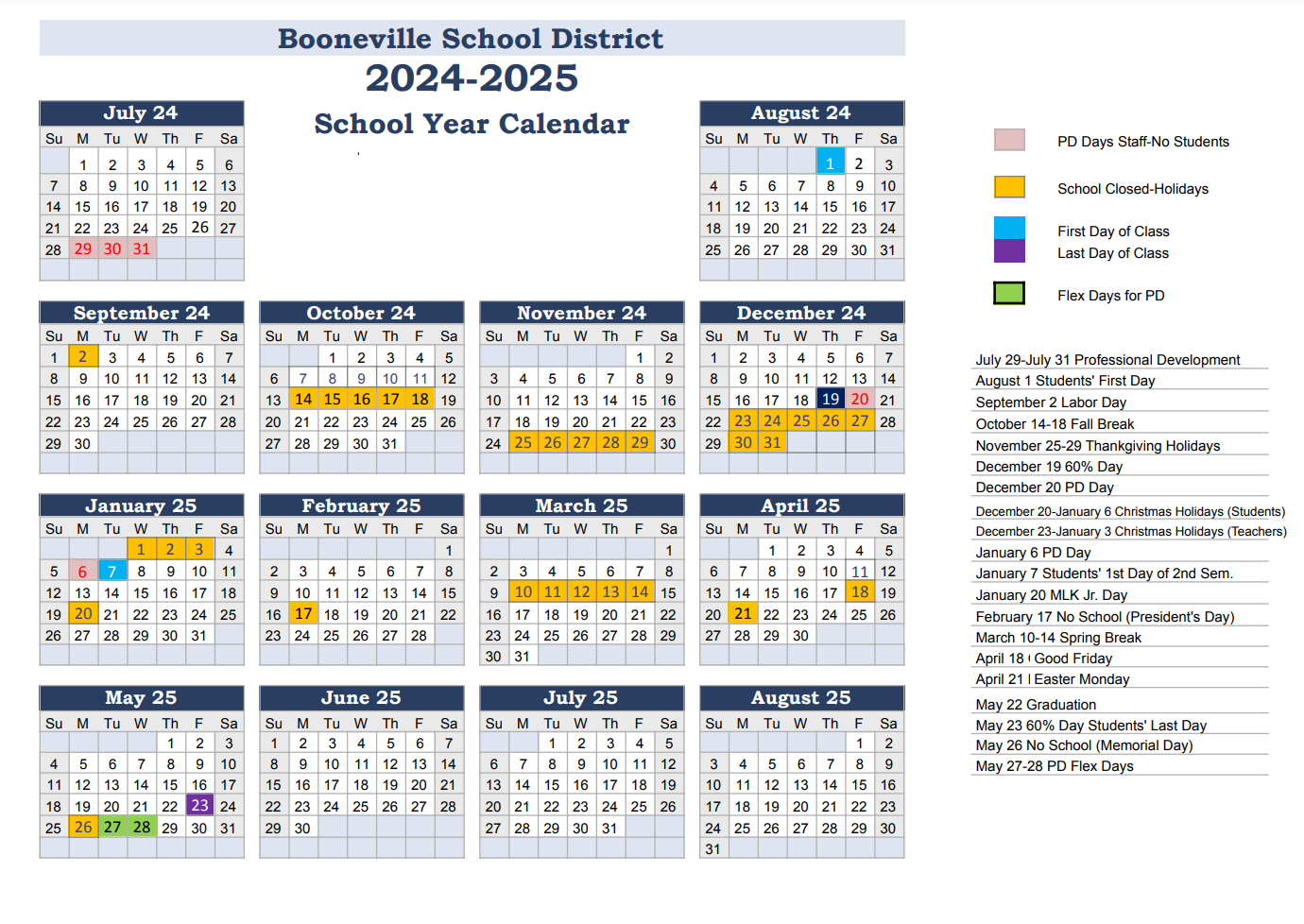 Bentonville School Calendar 2024 2025 With Holidays