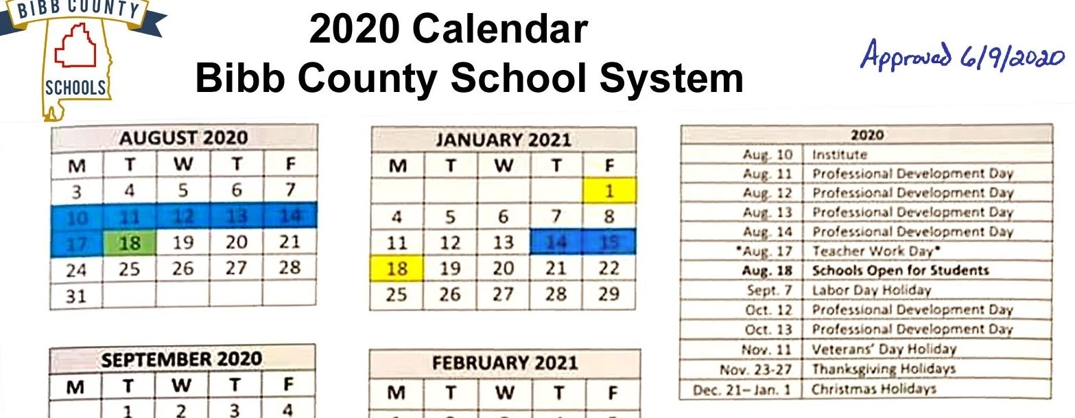 Bibb County Calendar Printable Word Searches