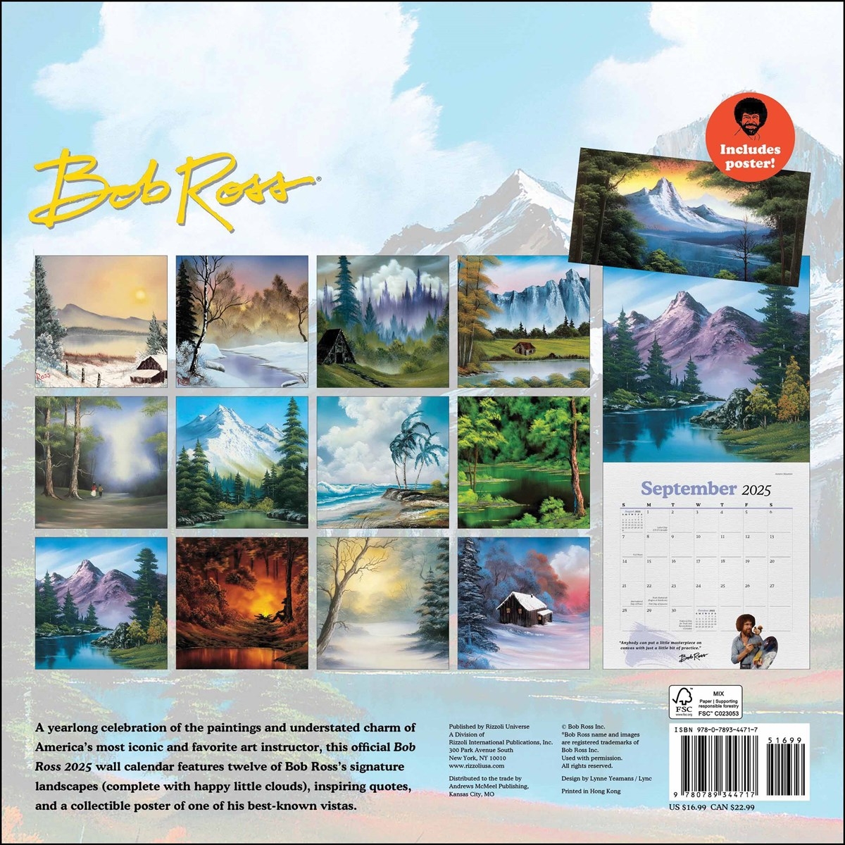 Bob Ross Calendar 2025