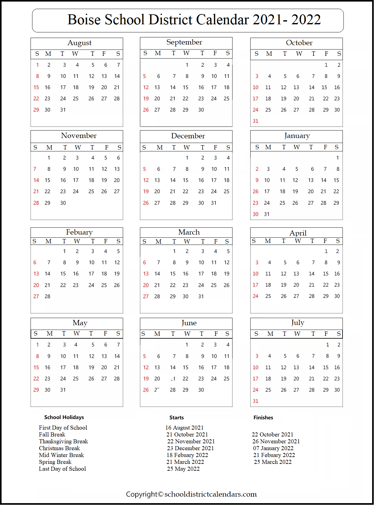 Boise State Academic Calendar 2022 23