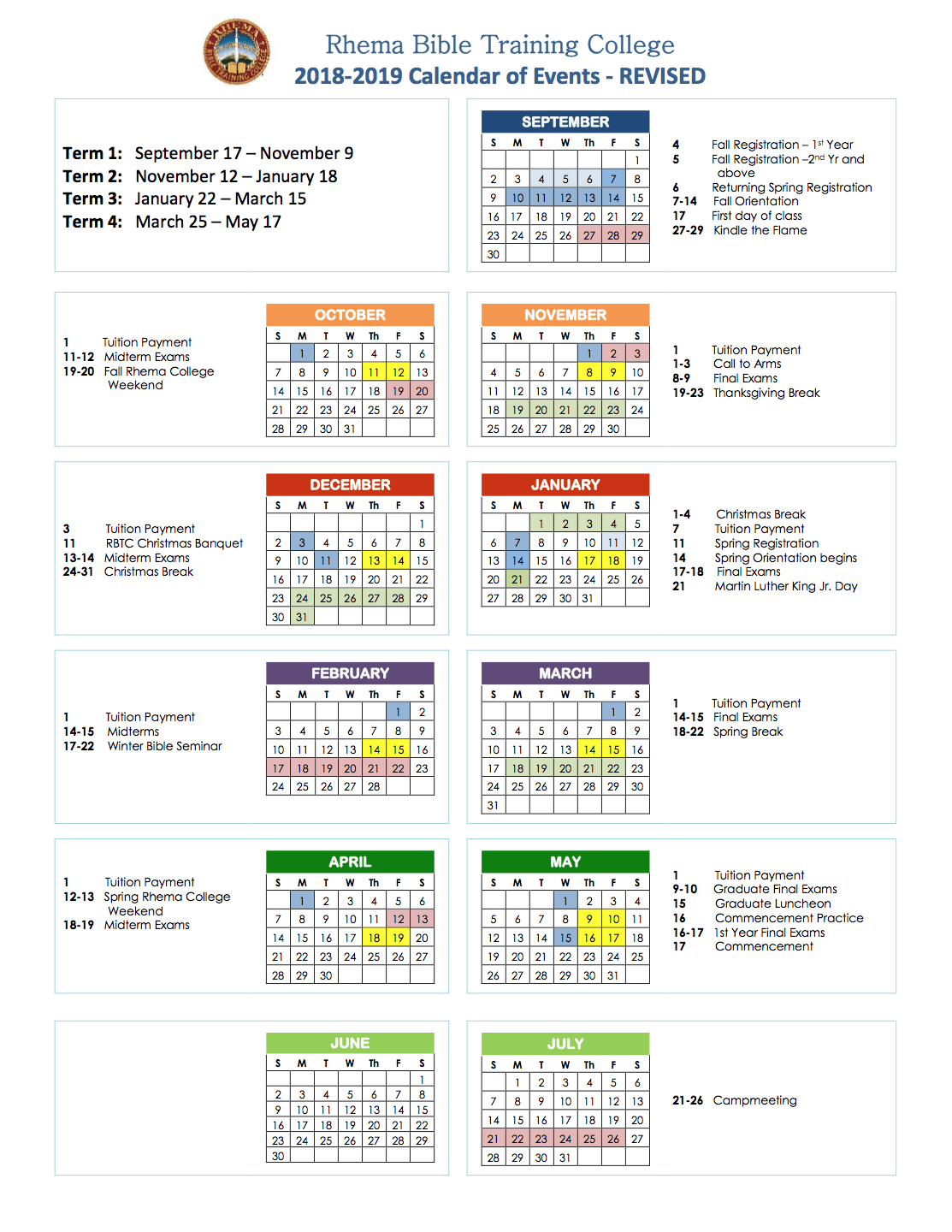 Broken Arrow Calendar Calendar