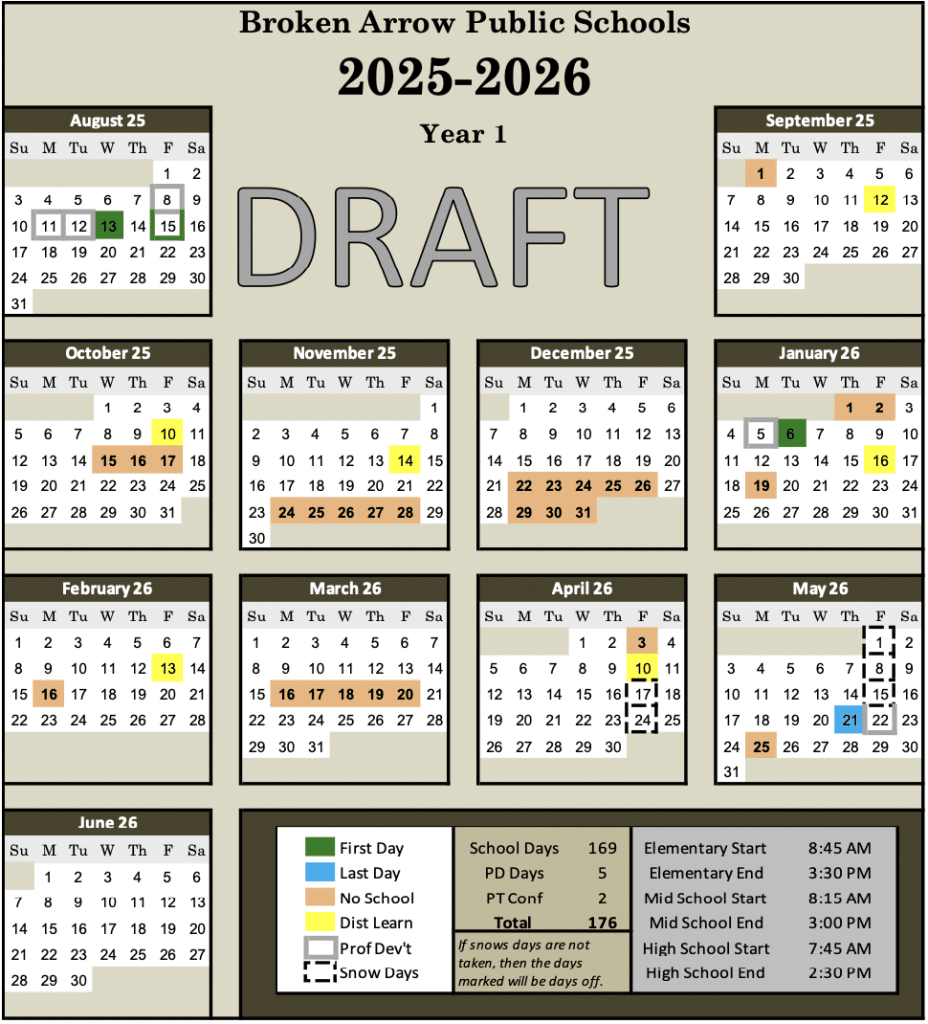 Broken Arrow School Board OK s Compromise hybrid Instructional Calendar