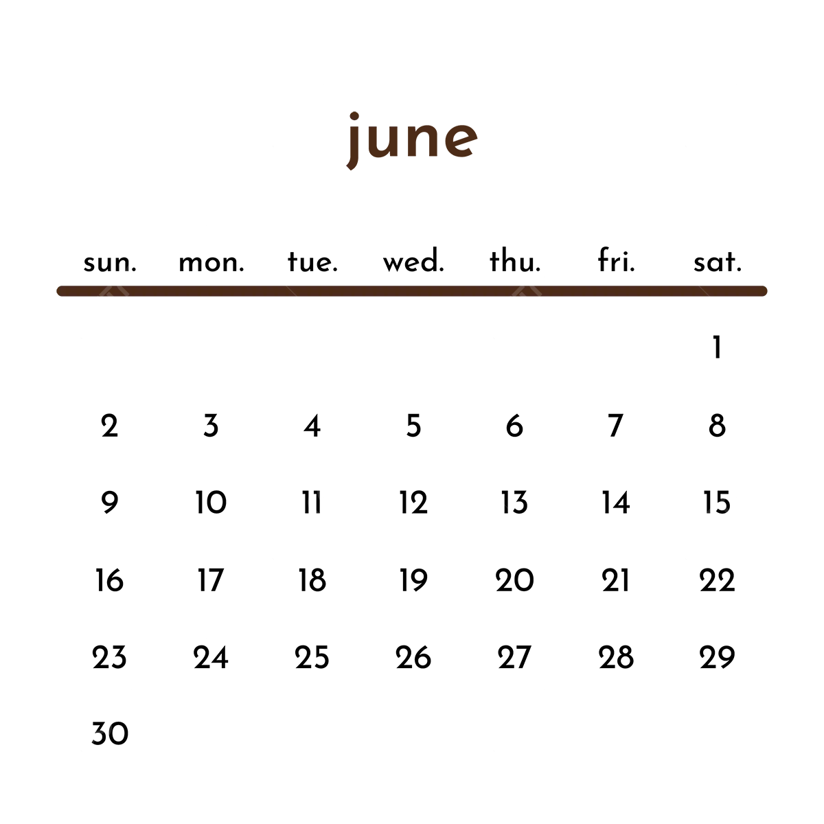 June 2024 Blank Printable Calendar
