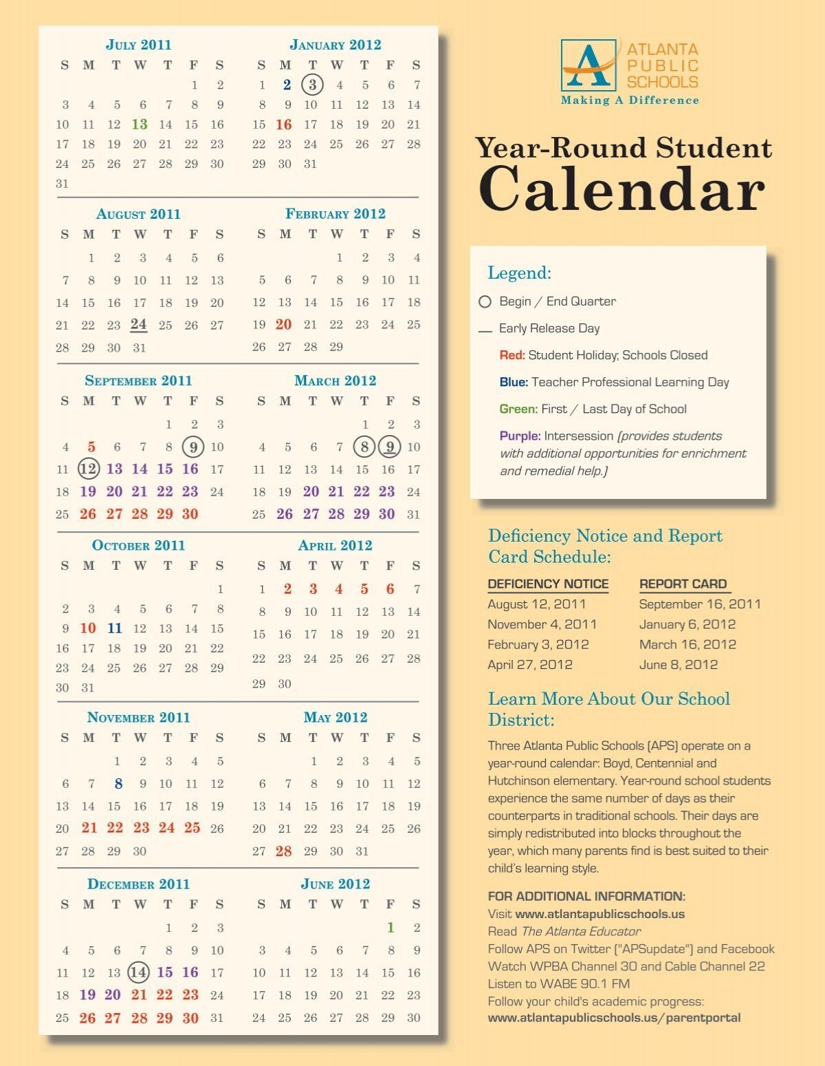 Calendar Atlanta Public Schools