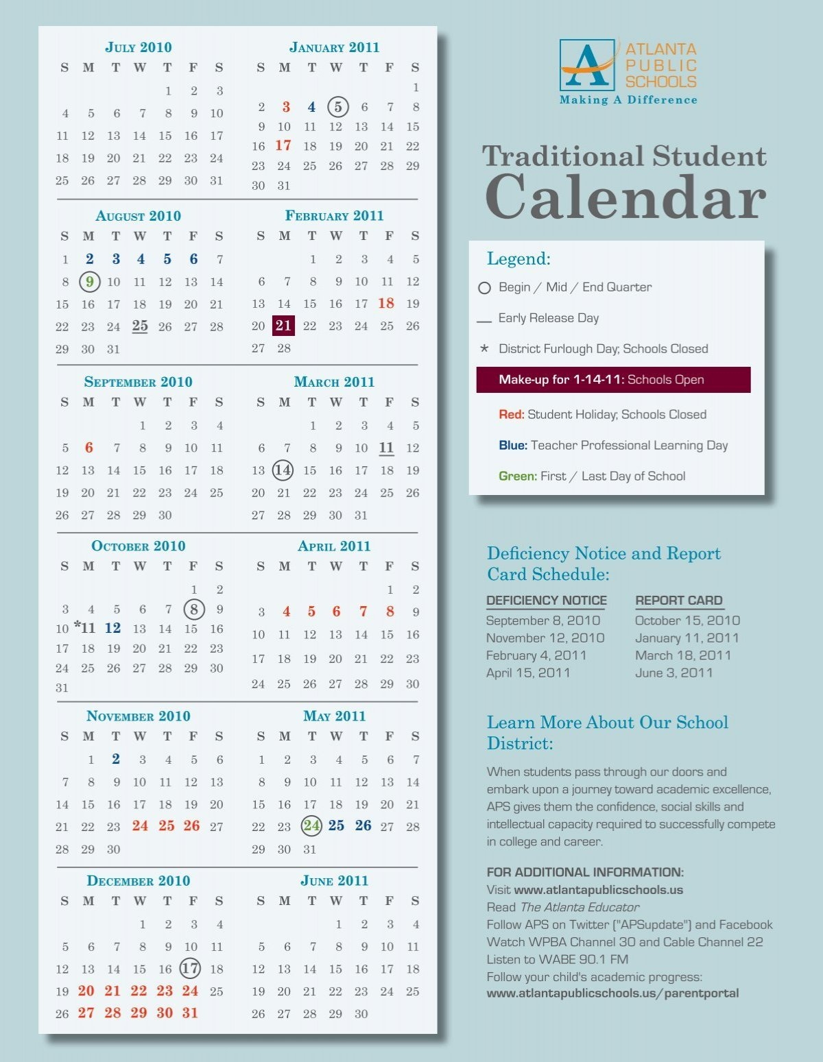 Calendar Atlanta Public Schools