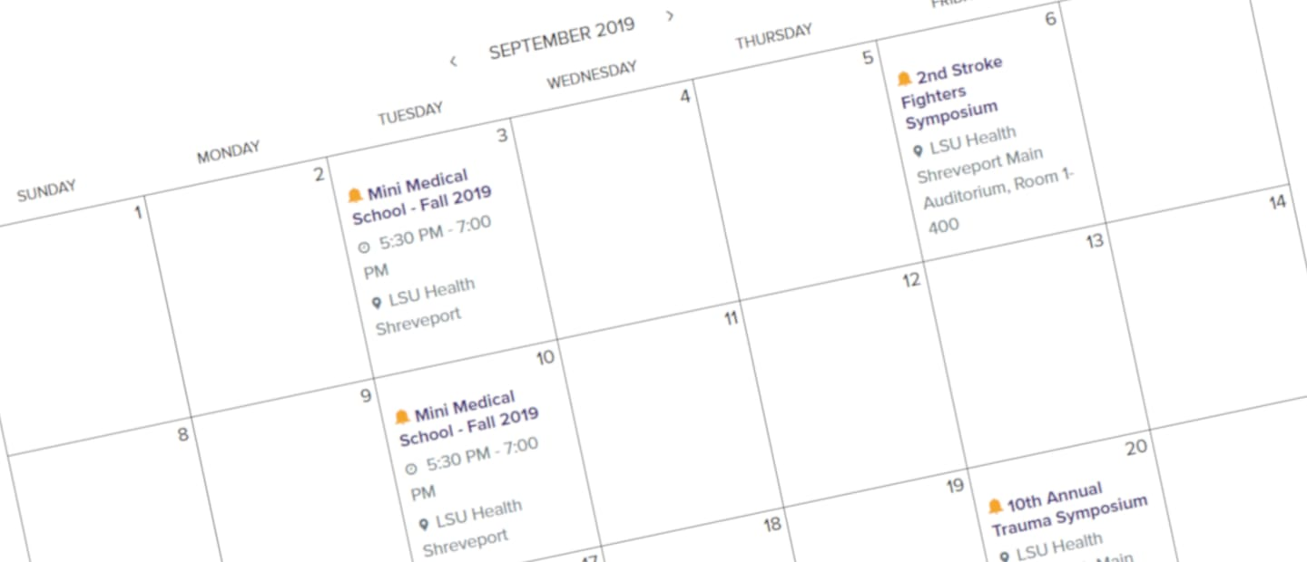 Calendar For LSU Health Shreveport