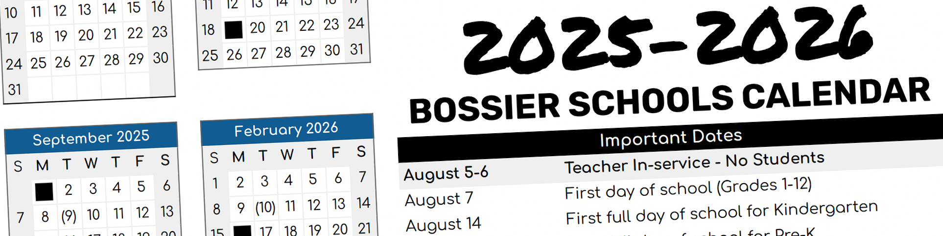 Calendars Bossier Parish Schools