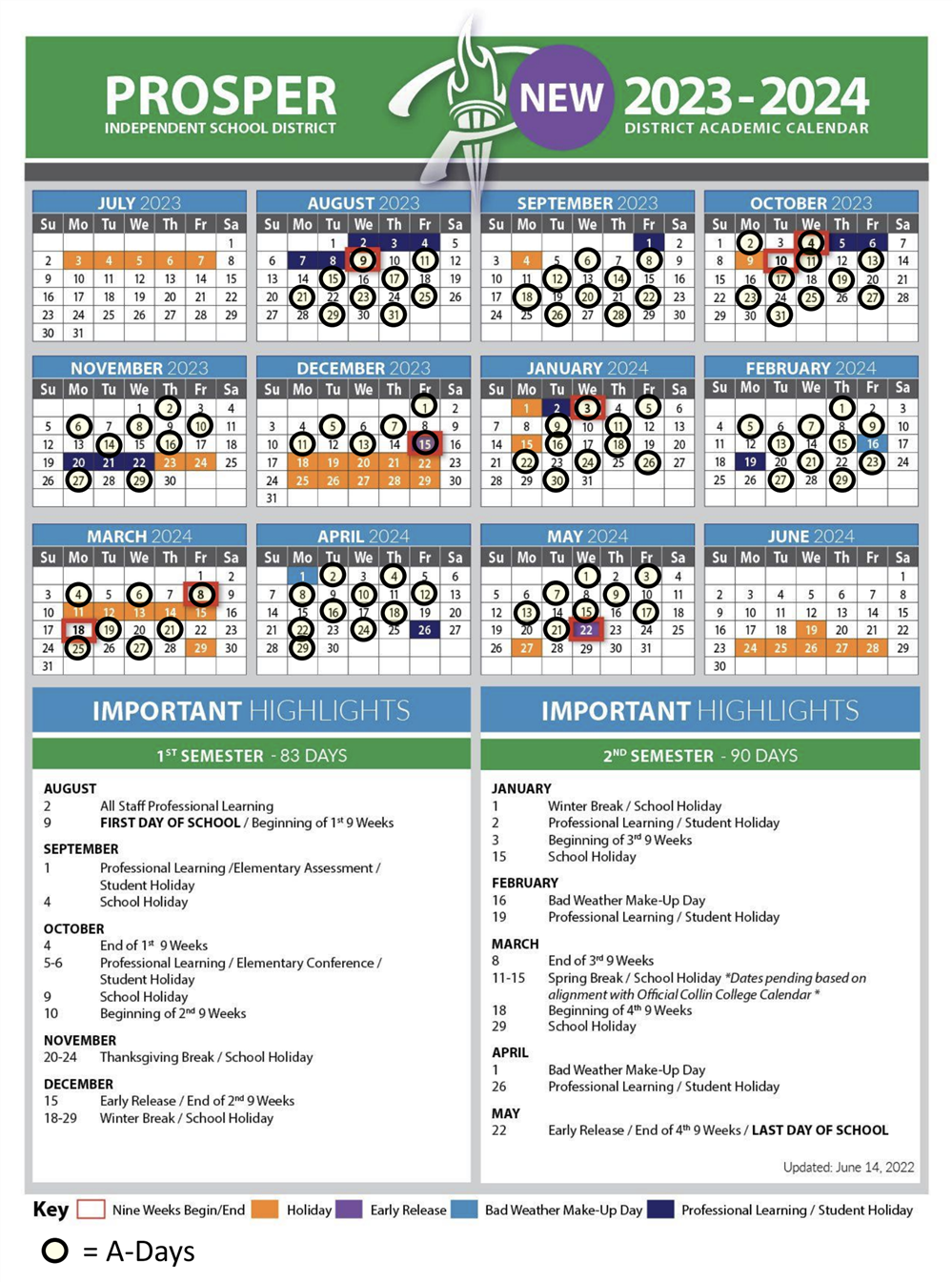 Calendars Rock Hill High School