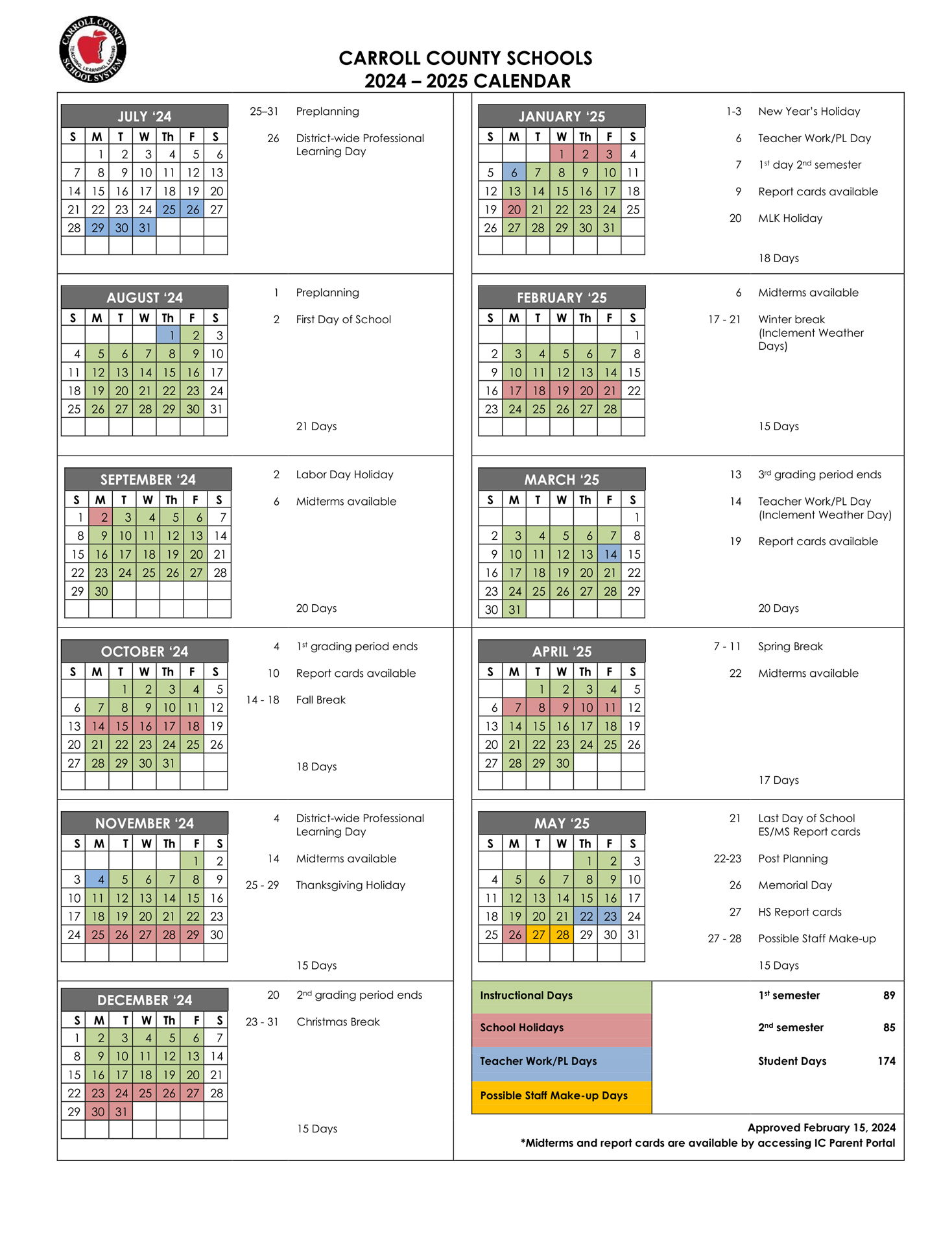 Carroll County Schools Calendar Bay Springs Middle