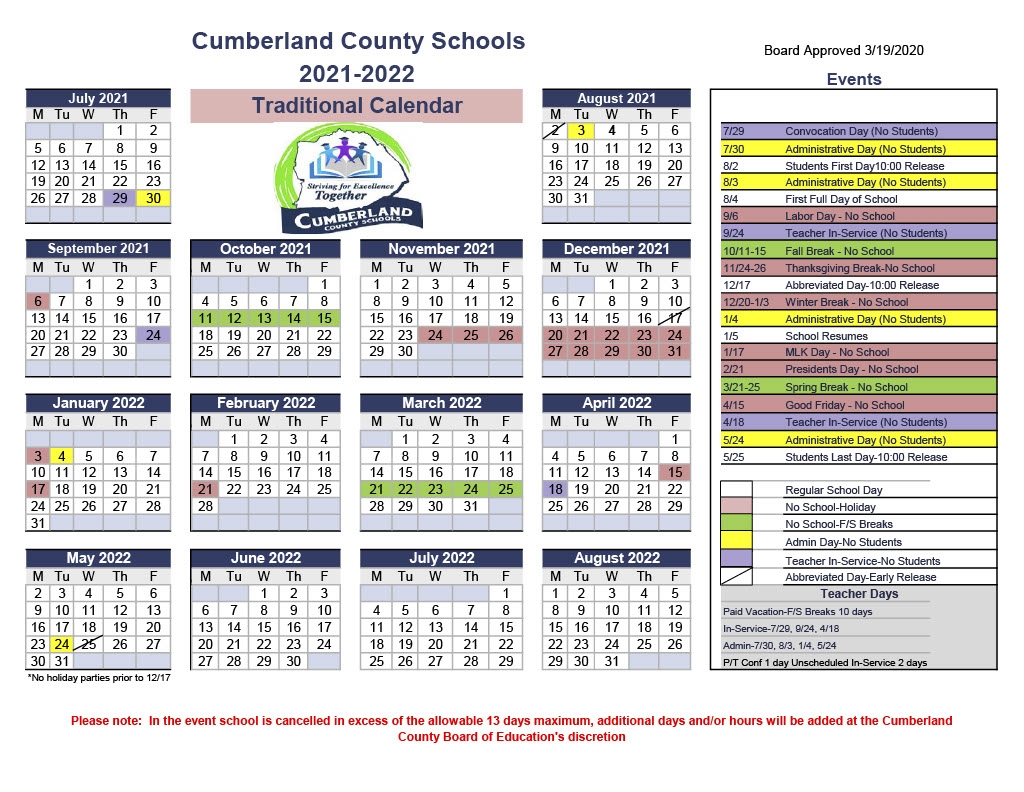 Ccs Traditional Calendar Calendar Planning Tips