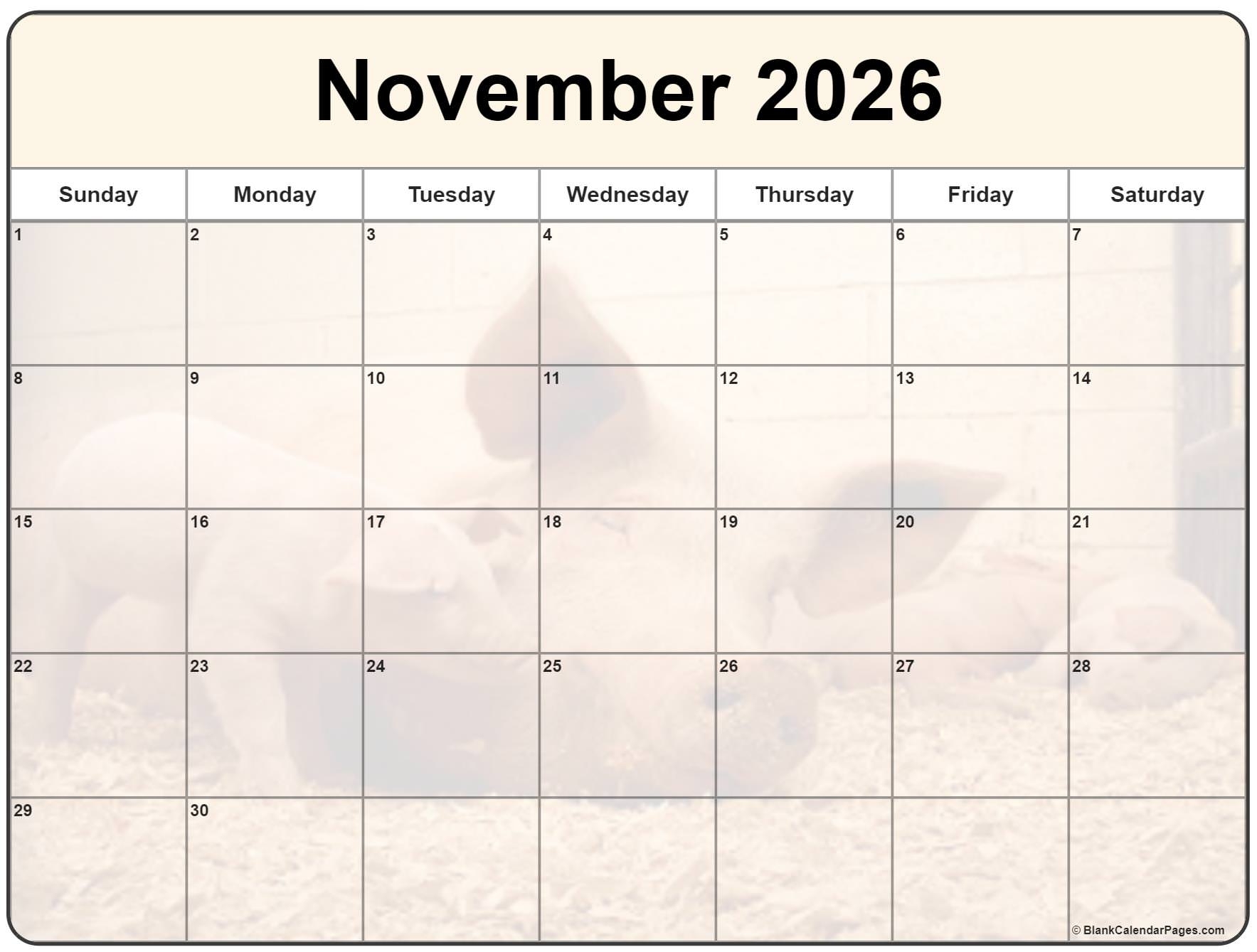 November 2026 Blank Printable Calendar