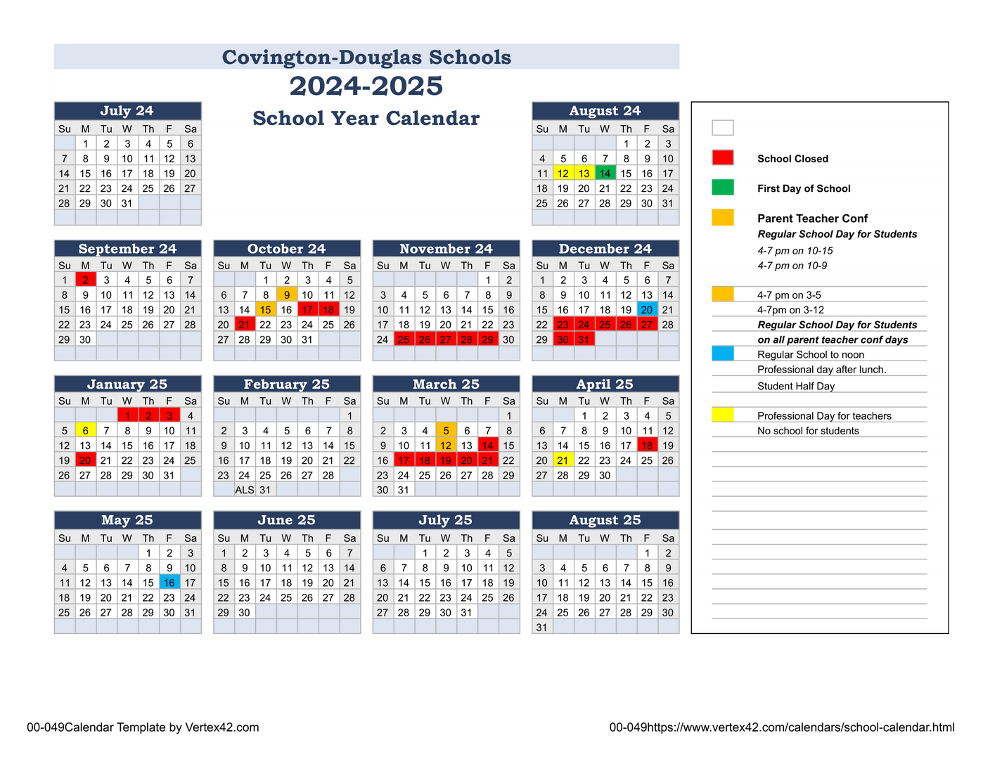 douglas county schools calendar