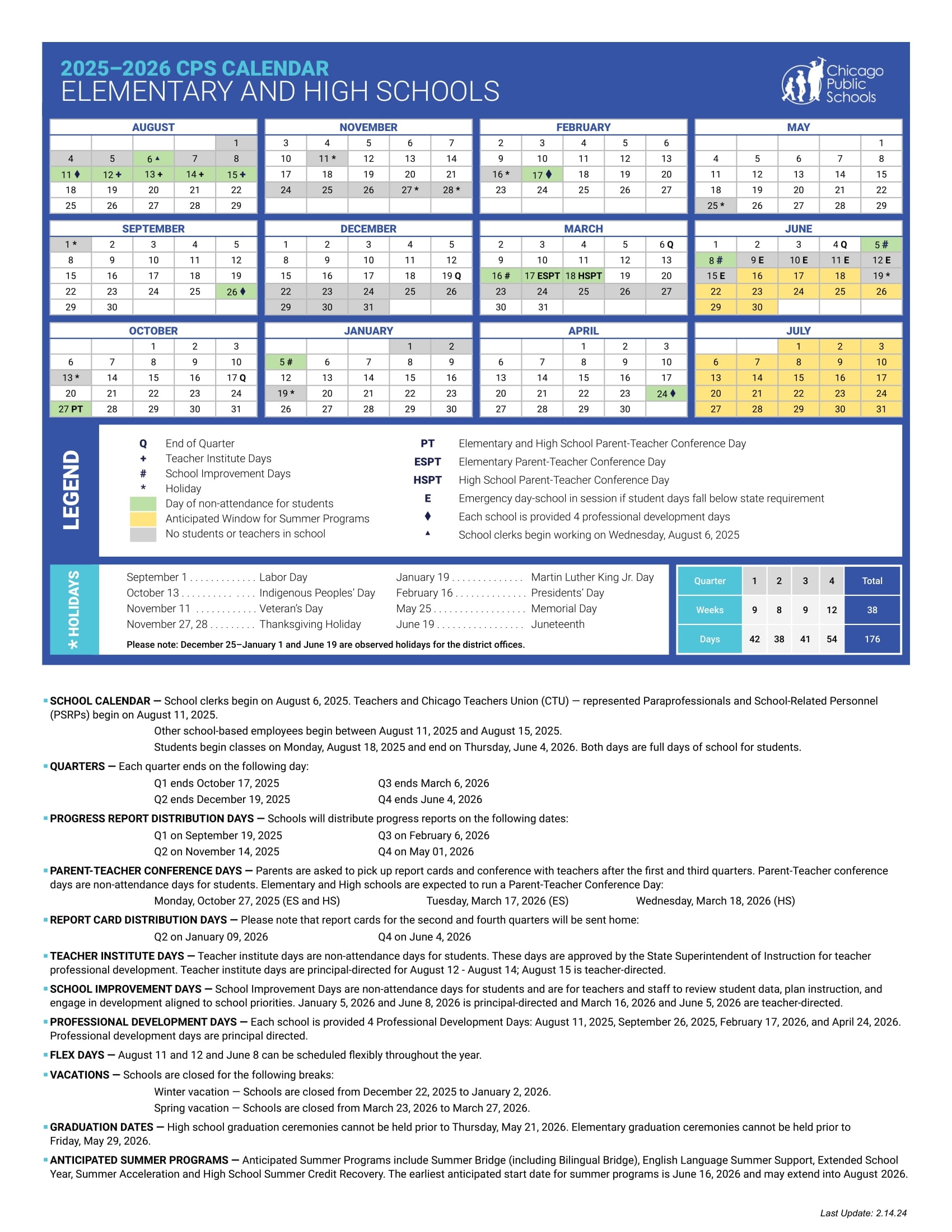 CPS Chicago Calendar 25 26 PDF Revised EduCounty
