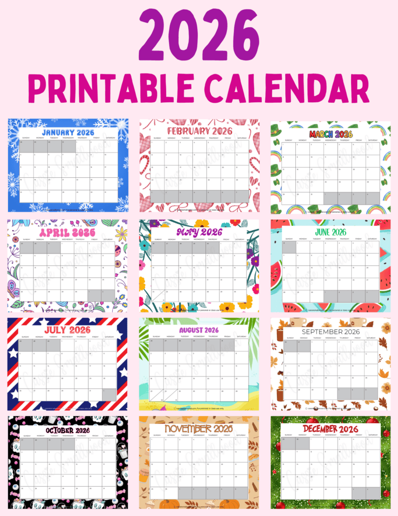 Cute Free Printable 2026 Monthly Calendar Cassie Smallwood Cute Free Printable 2026 Monthly Calendar Cassie Smallwood