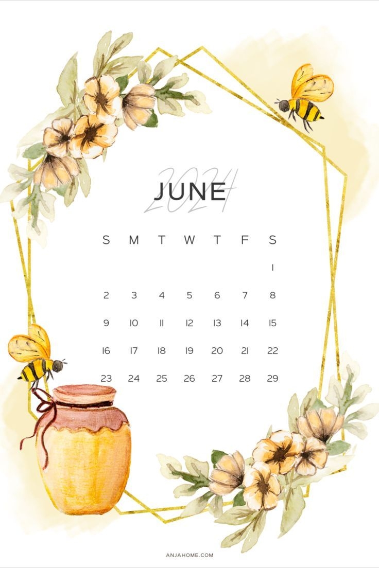 Cute June 2024 Calendar Printable Aesthetic Bullet Journal Monthly Planner Pdf Anja Home