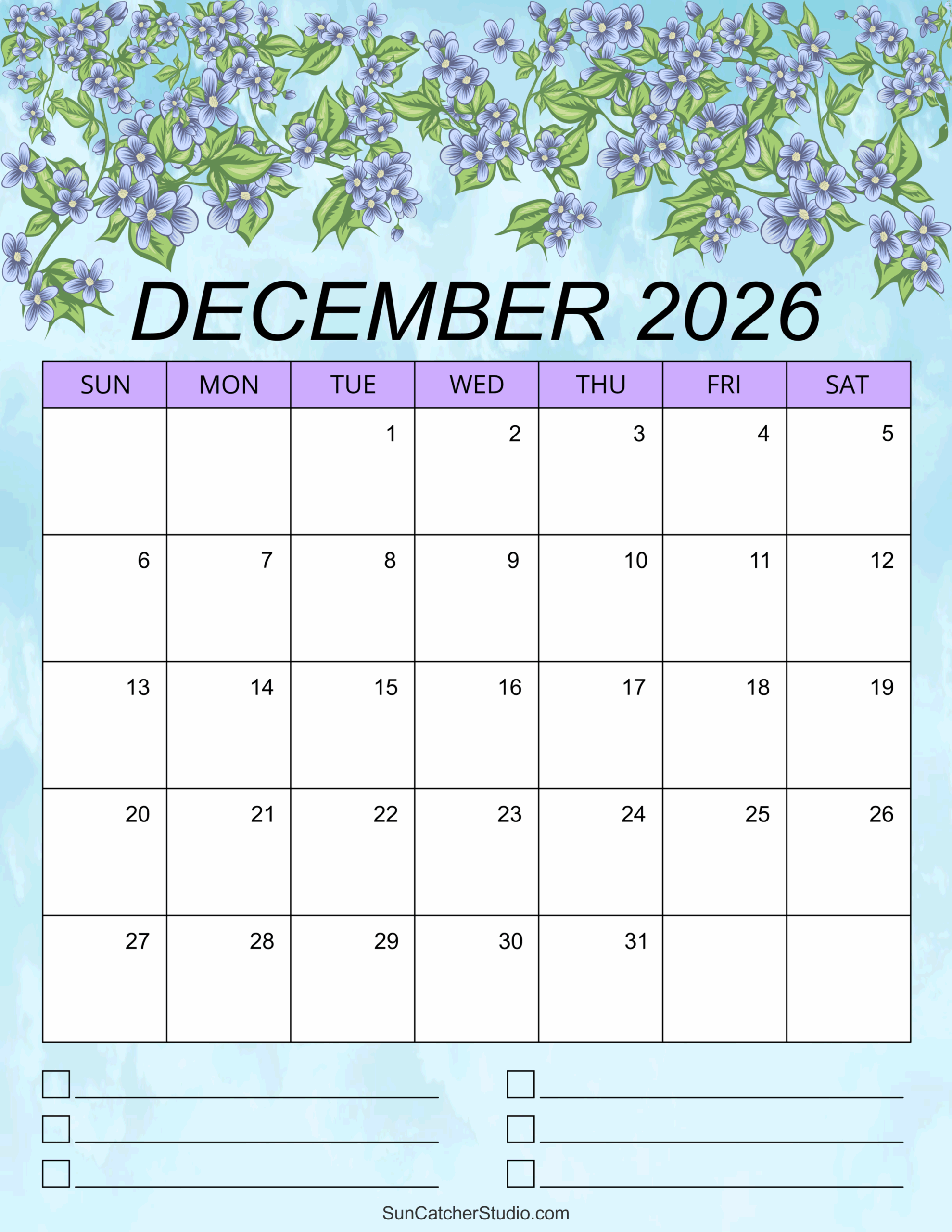 December 2026 Calendar with Holidays