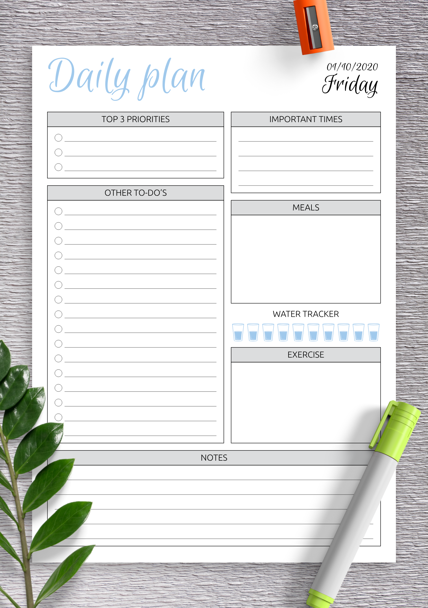 Download Printable Dated Daily Planner With To Do List PDF