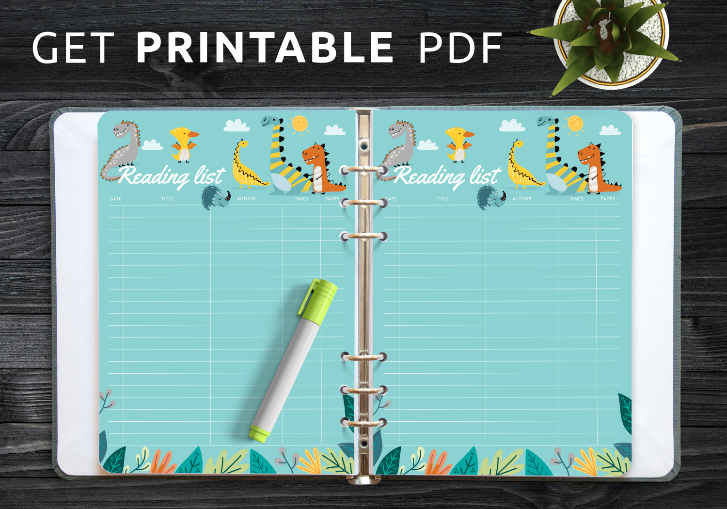 Download Printable Dinosaurs Reading List Template For Kids PDF