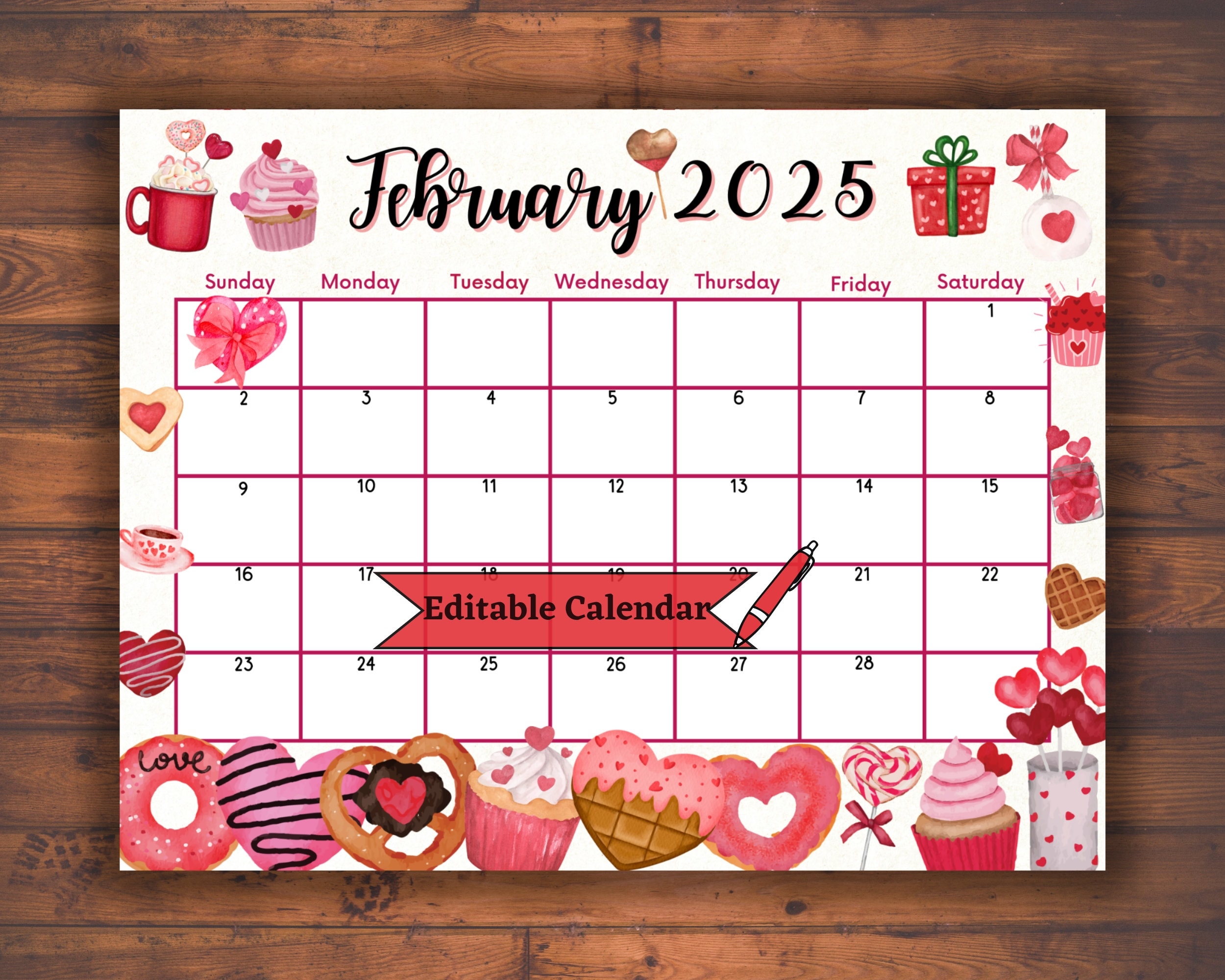 February 2025 Calendar with notes