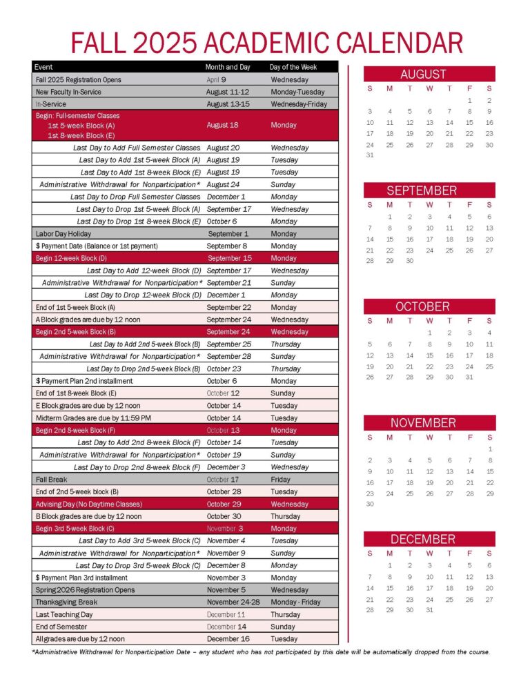 Fall 2025 Academic Calendar Western Wyoming Community College Modern Campus Catalog 