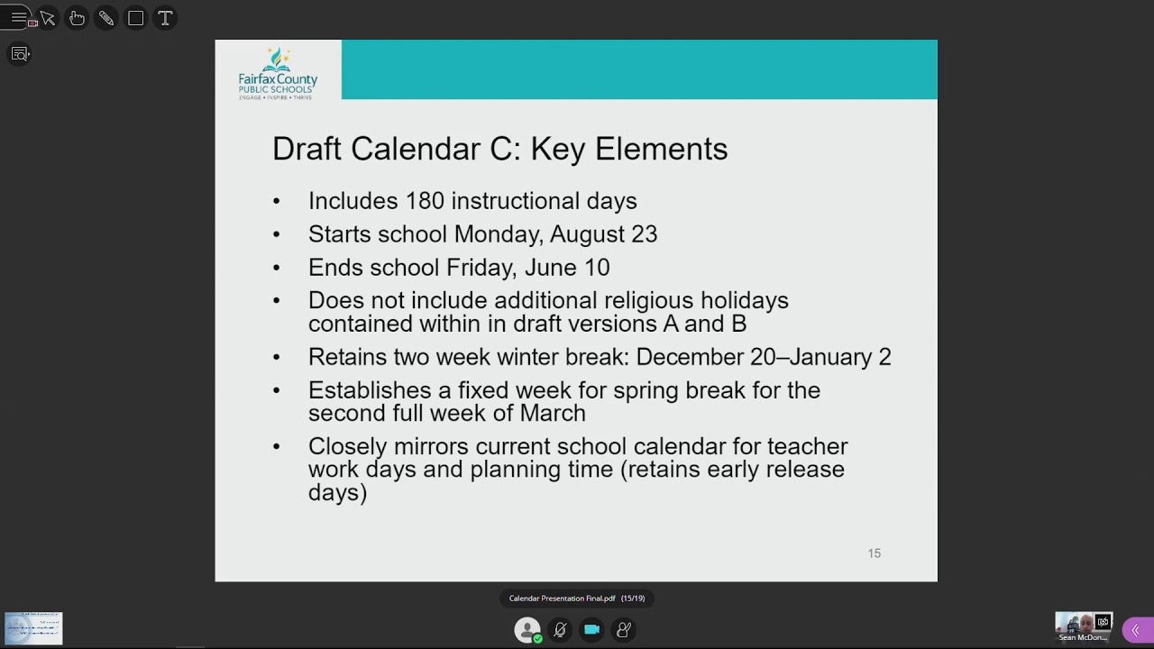 fairfax county schools calendar