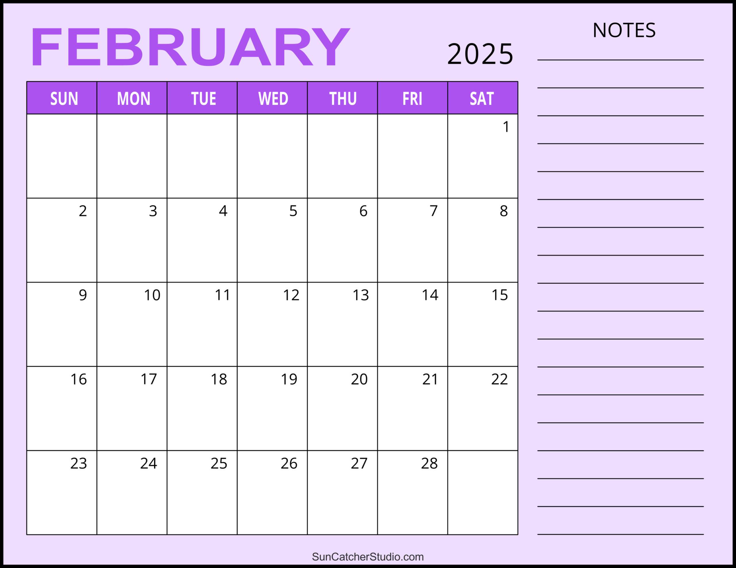 February 2025 Calendar Free Printable Free Printables Monograms Design Tools Patterns DIY Projects