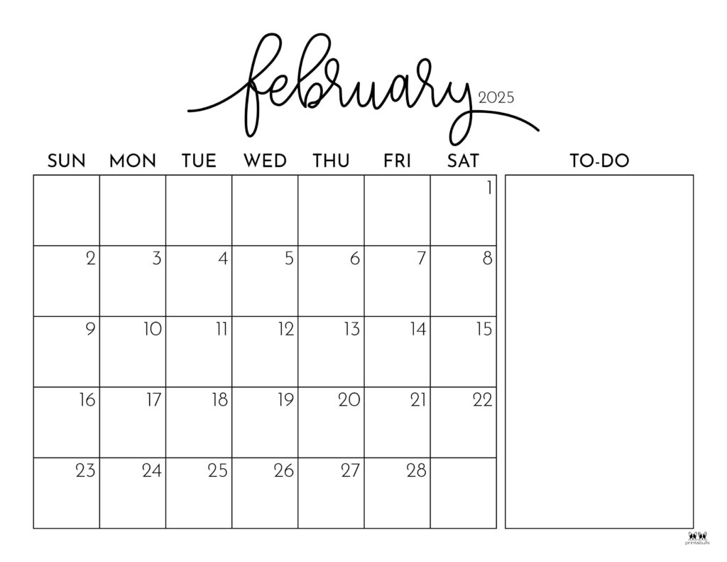 February 2025 Calendars 107 FREE Printables Printabulls February 2025 Calendars 107 FREE Printables Printabulls