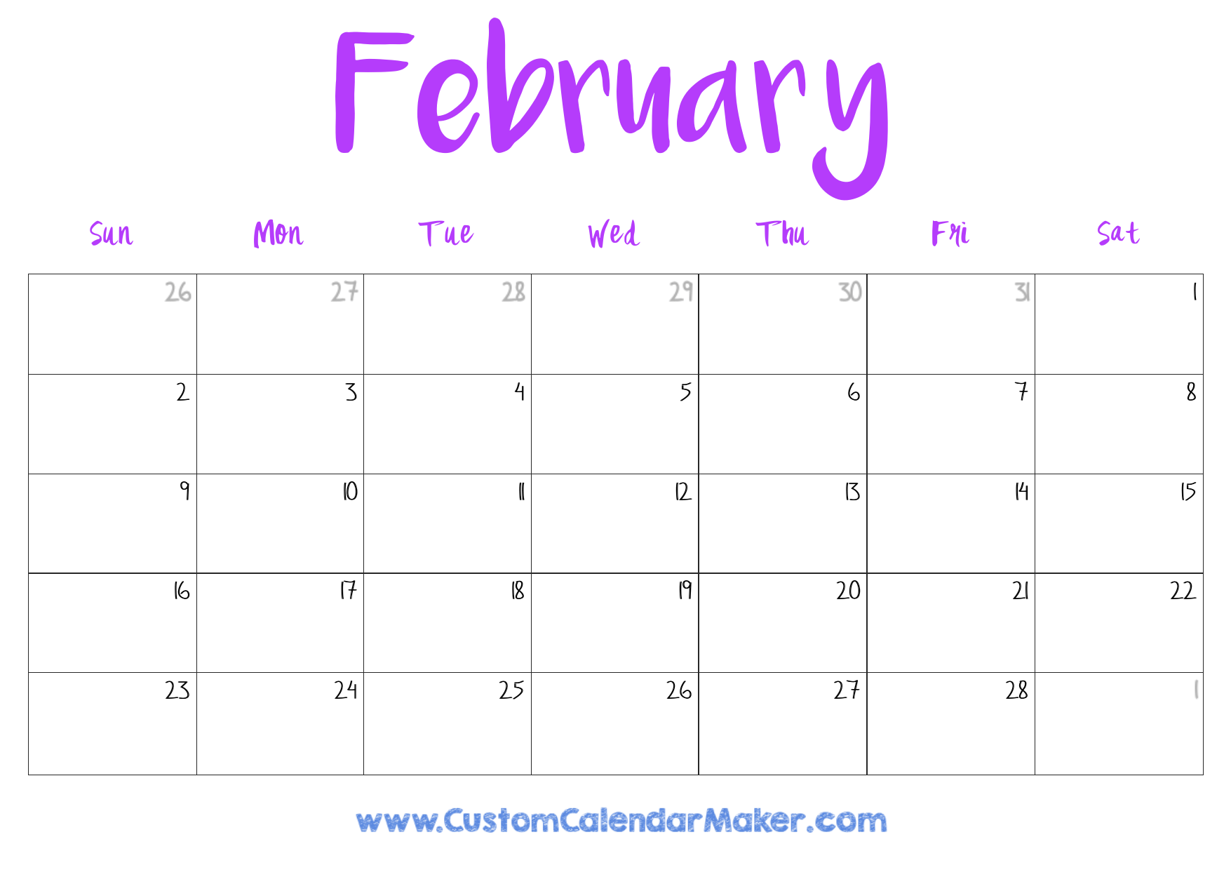 February 2025 Printable Calendar 23 Free Templates PDF Custom Calendar Maker February 2025 Printable Calendar 23 Free Templates PDF Custom Calendar Maker