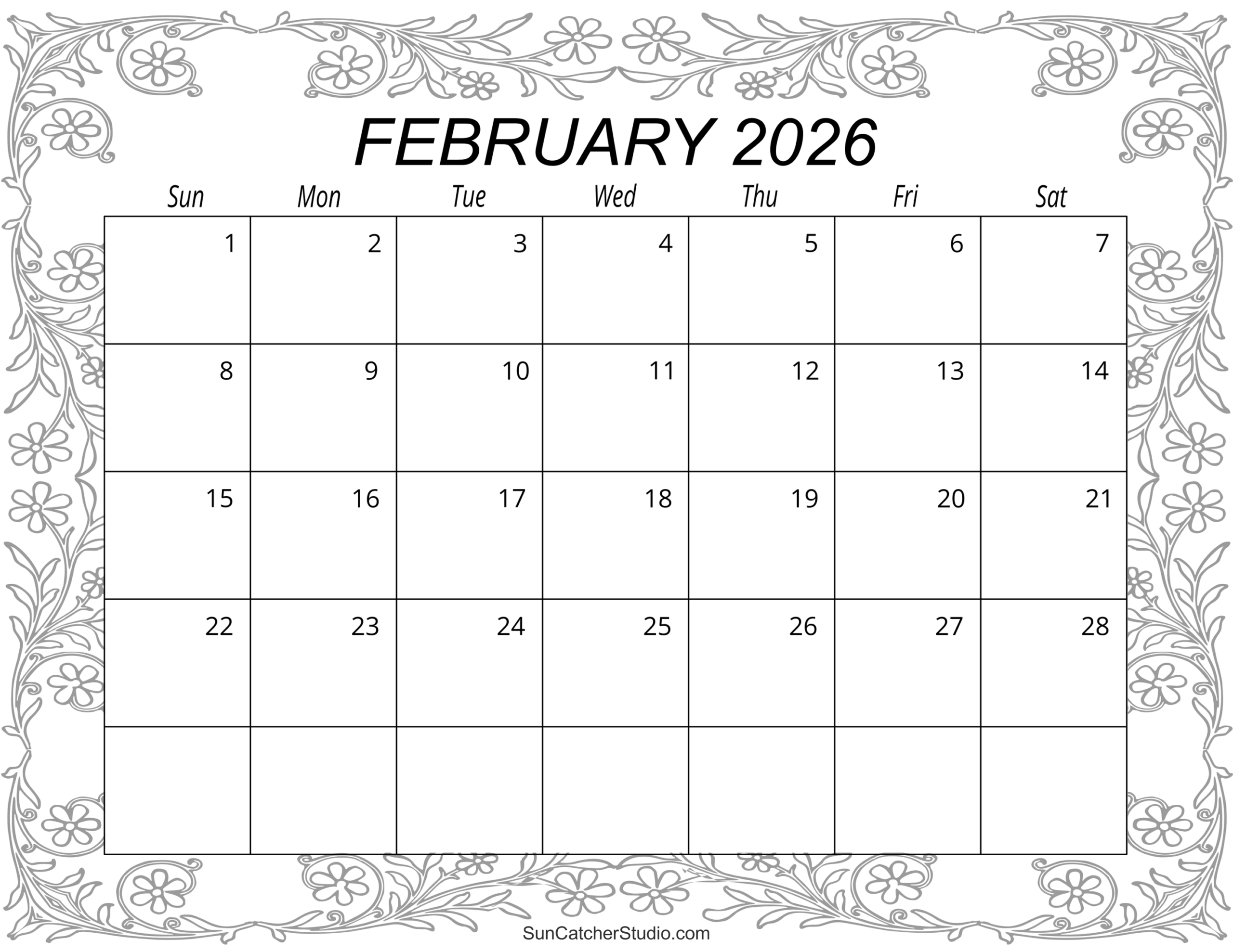 december to february 2026 calendar printable
