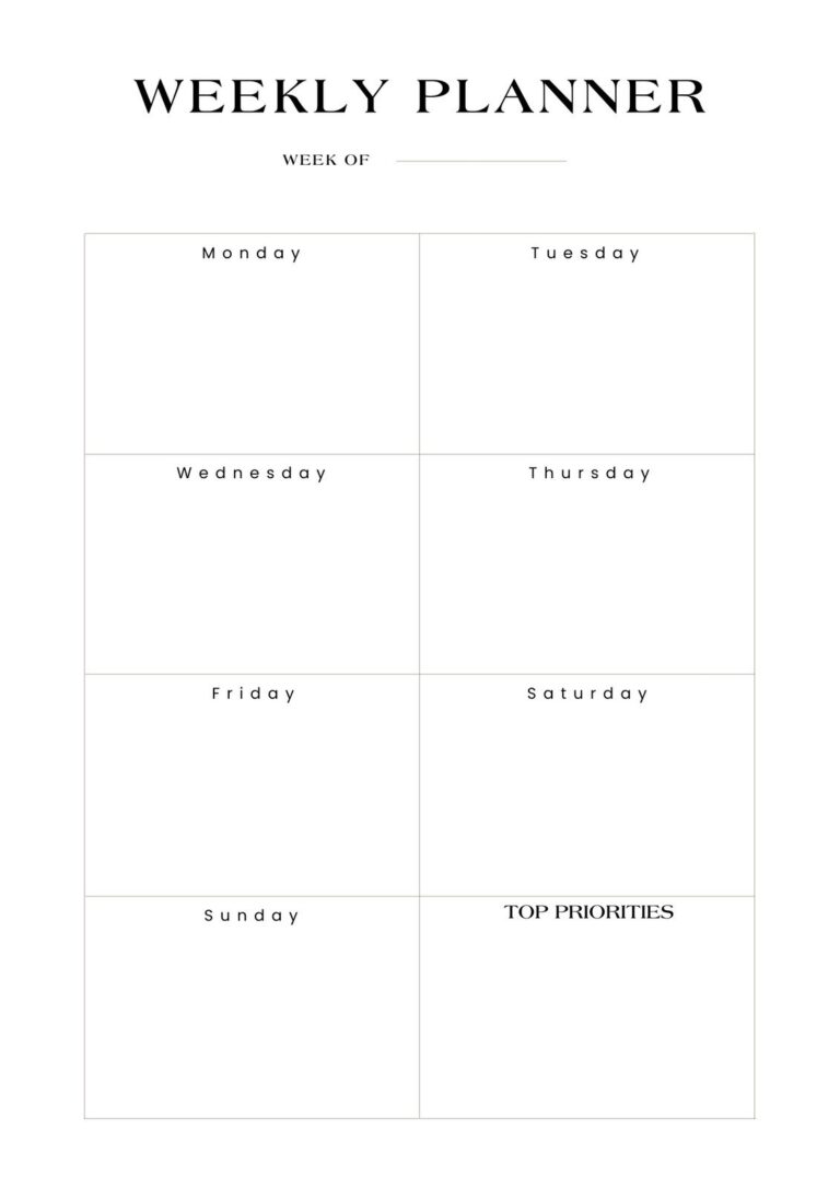Free And Customizable Weekly Planner Templates Canva