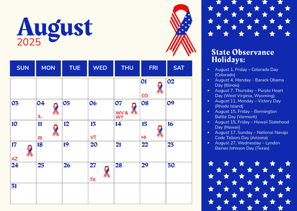 Free August 2025 Calendar Templates Editable And Printable