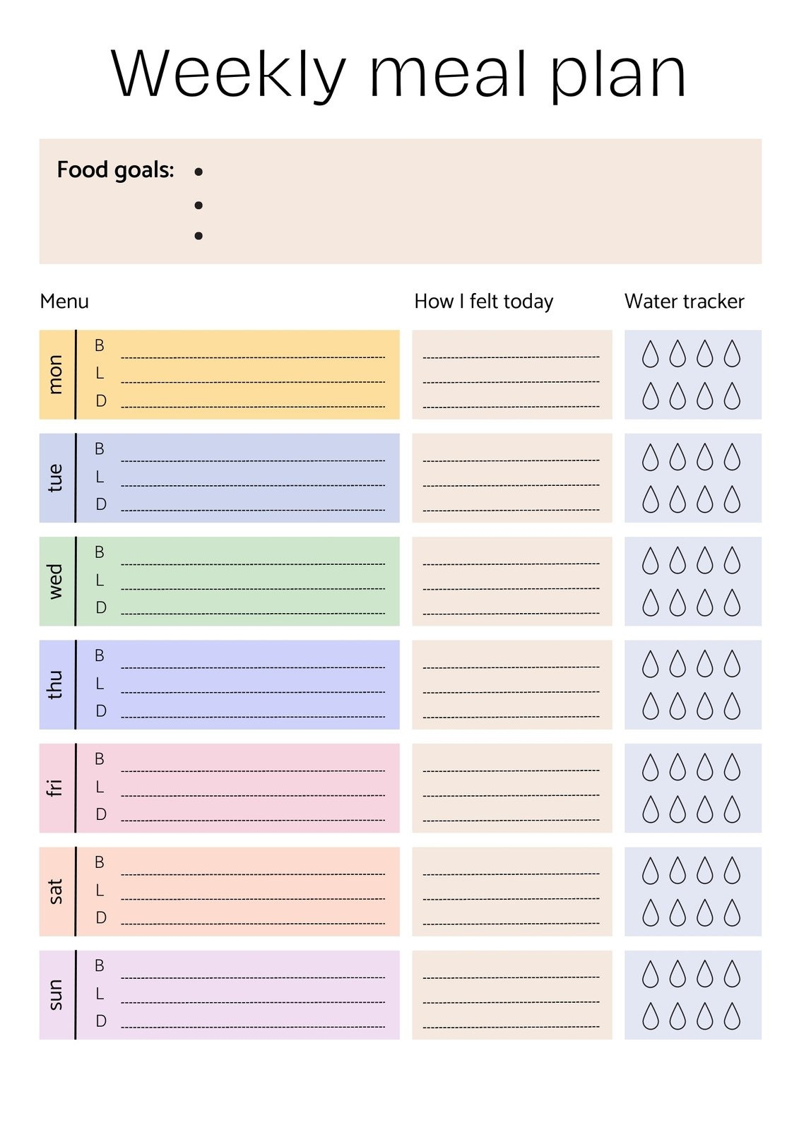 Free Customizable Meal Planner Menu Templates Canva