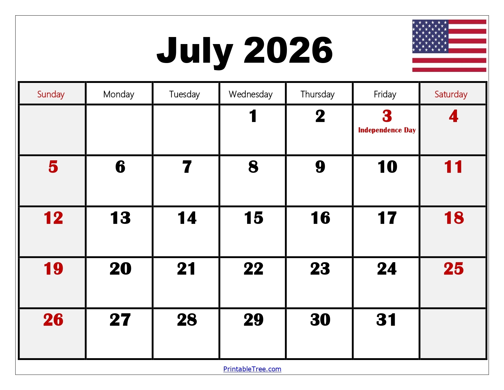 june and july 2026 calendar printable