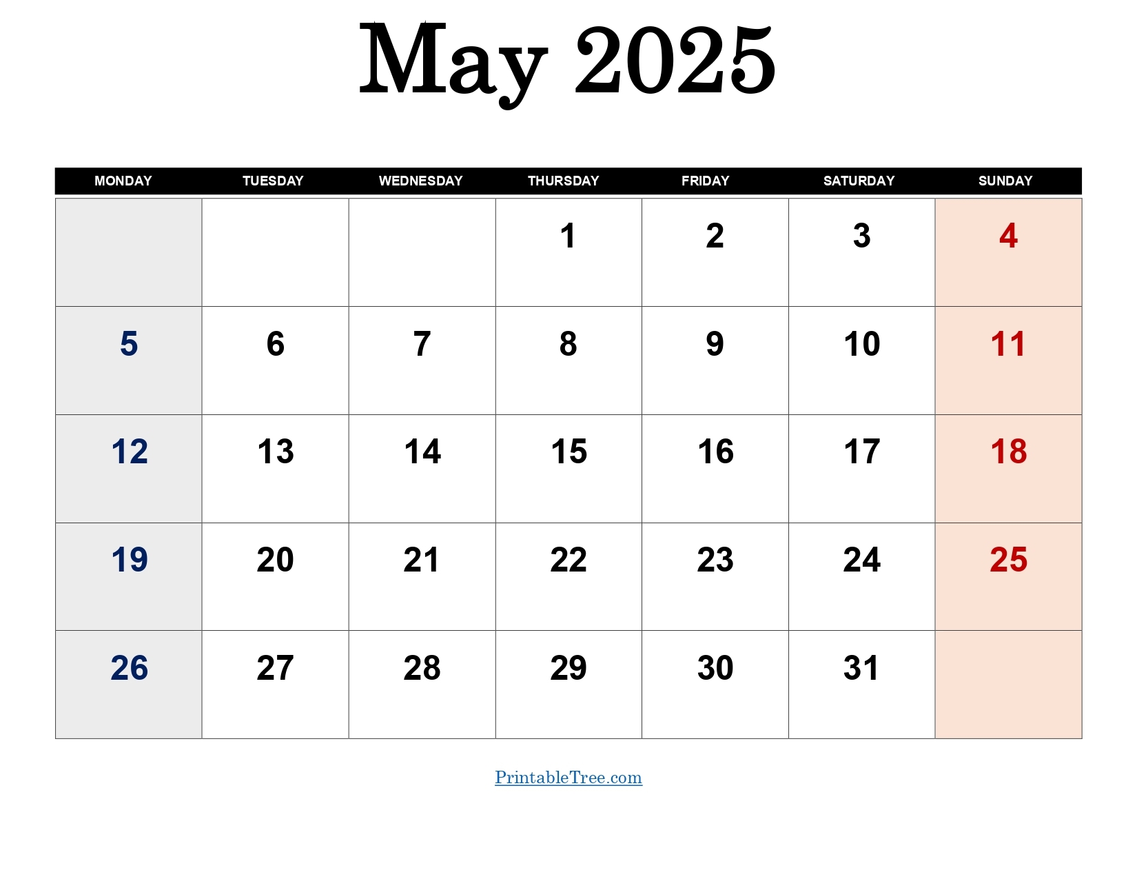 Free May 2025 Calendar Printable PDF Template With Holidays Free May 2025 Calendar Printable PDF Template With Holidays