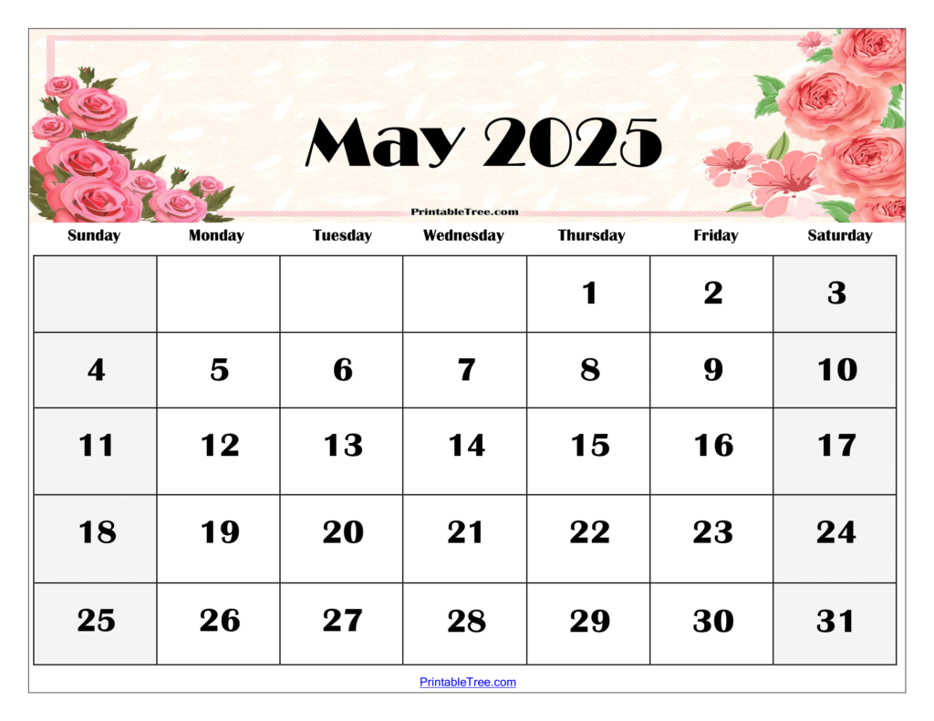 Free May 2025 Calendar Printable PDF Template With Holidays Free May 2025 Calendar Printable PDF Template With Holidays