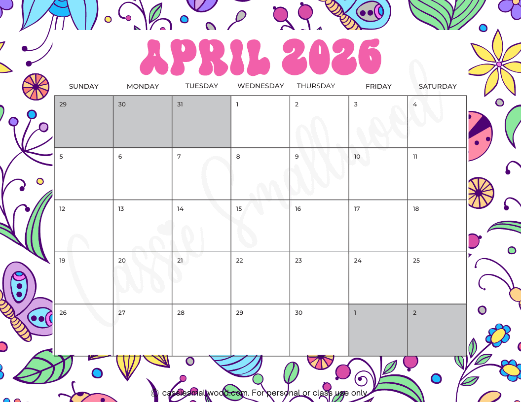 april 2026 calendar
