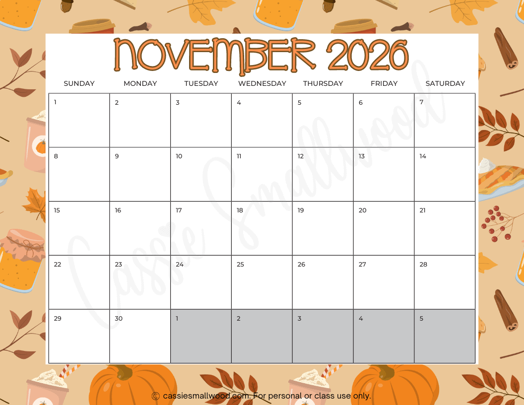 november 2026 calendar