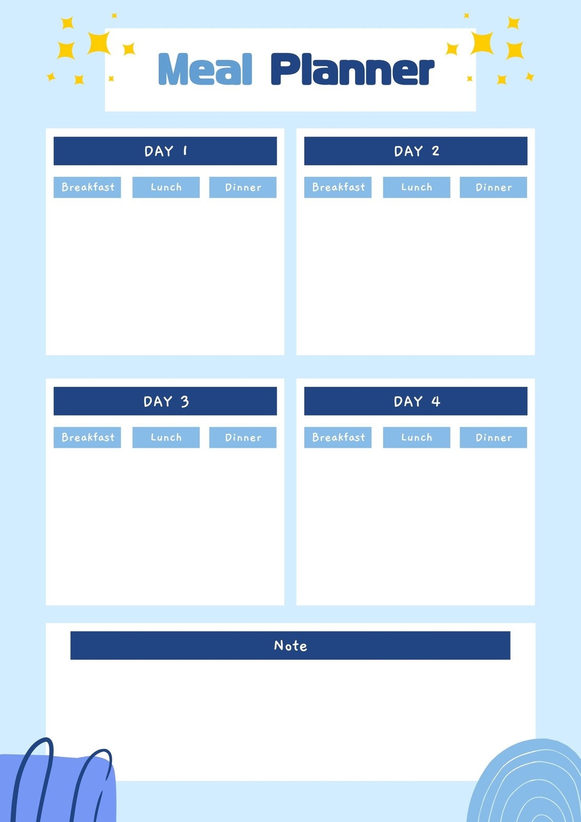 Free Printable Customizable Monthly Menu Templates Canva
