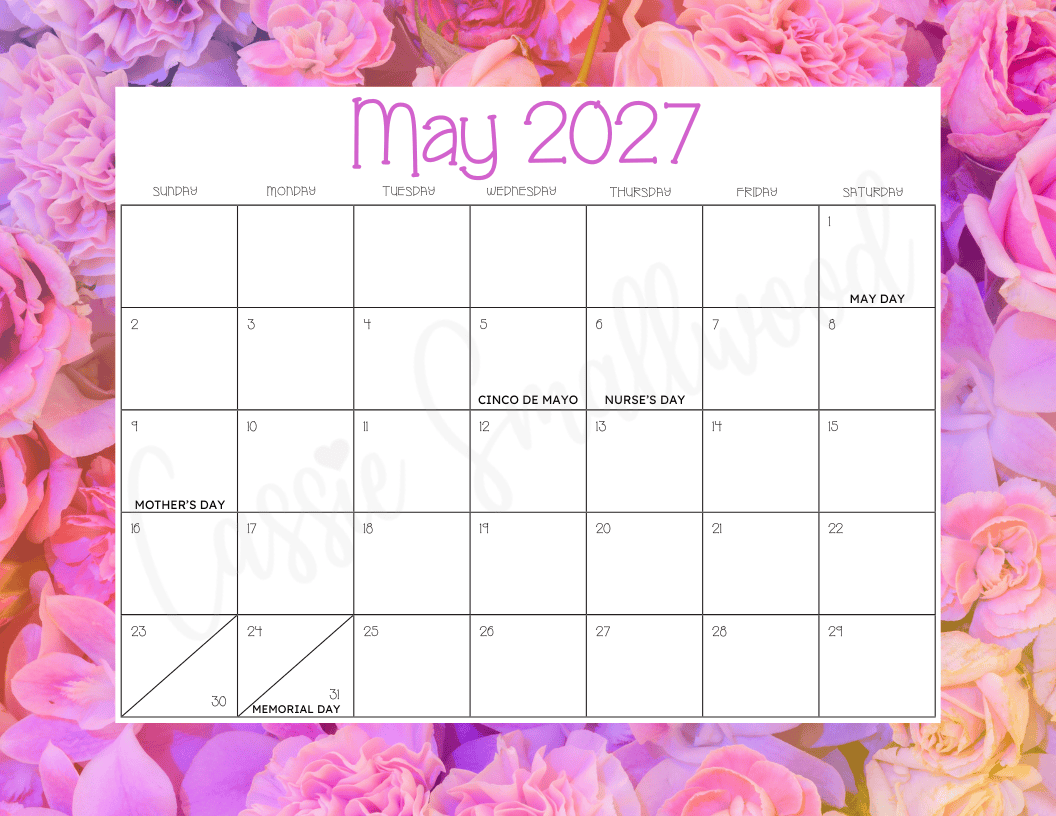 may 2027 calendar printable