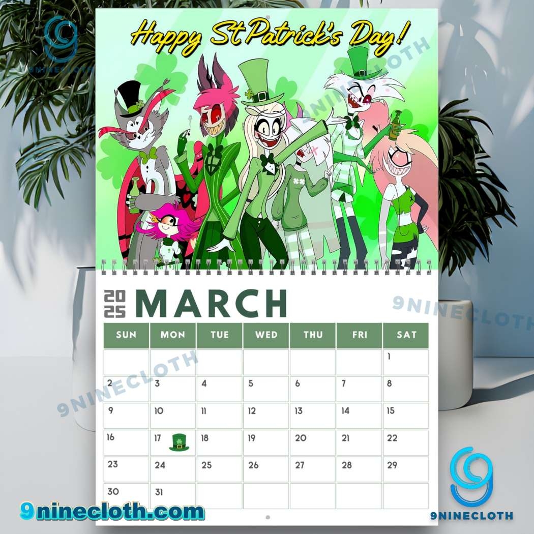 Free Shipping 20 Off Hazbin Hotel 2025 Wall Hanging Calendar 9ninecloth