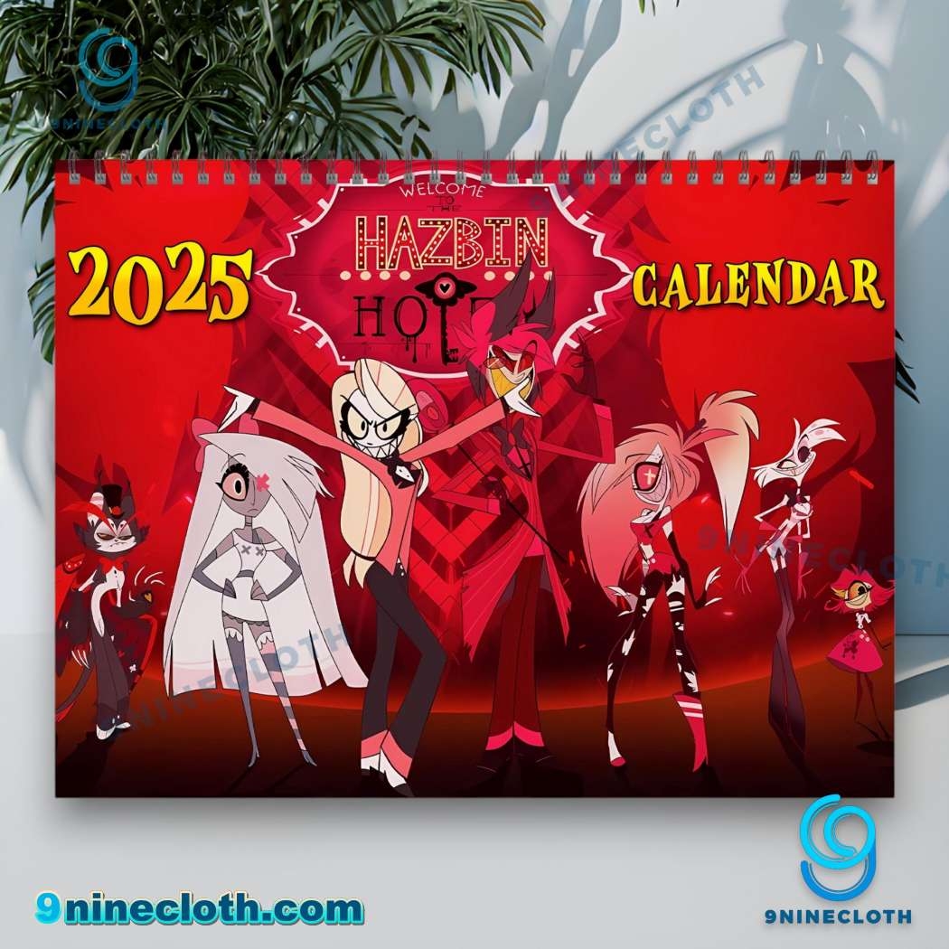 Free Shipping 20 Off Hazbin Hotel 2025 Wall Hanging Calendar 9ninecloth