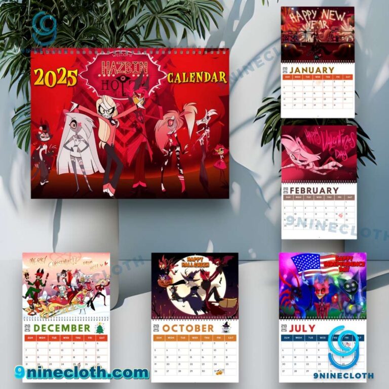Free Shipping 20 Off Hazbin Hotel 2025 Wall Hanging Calendar 9ninecloth
