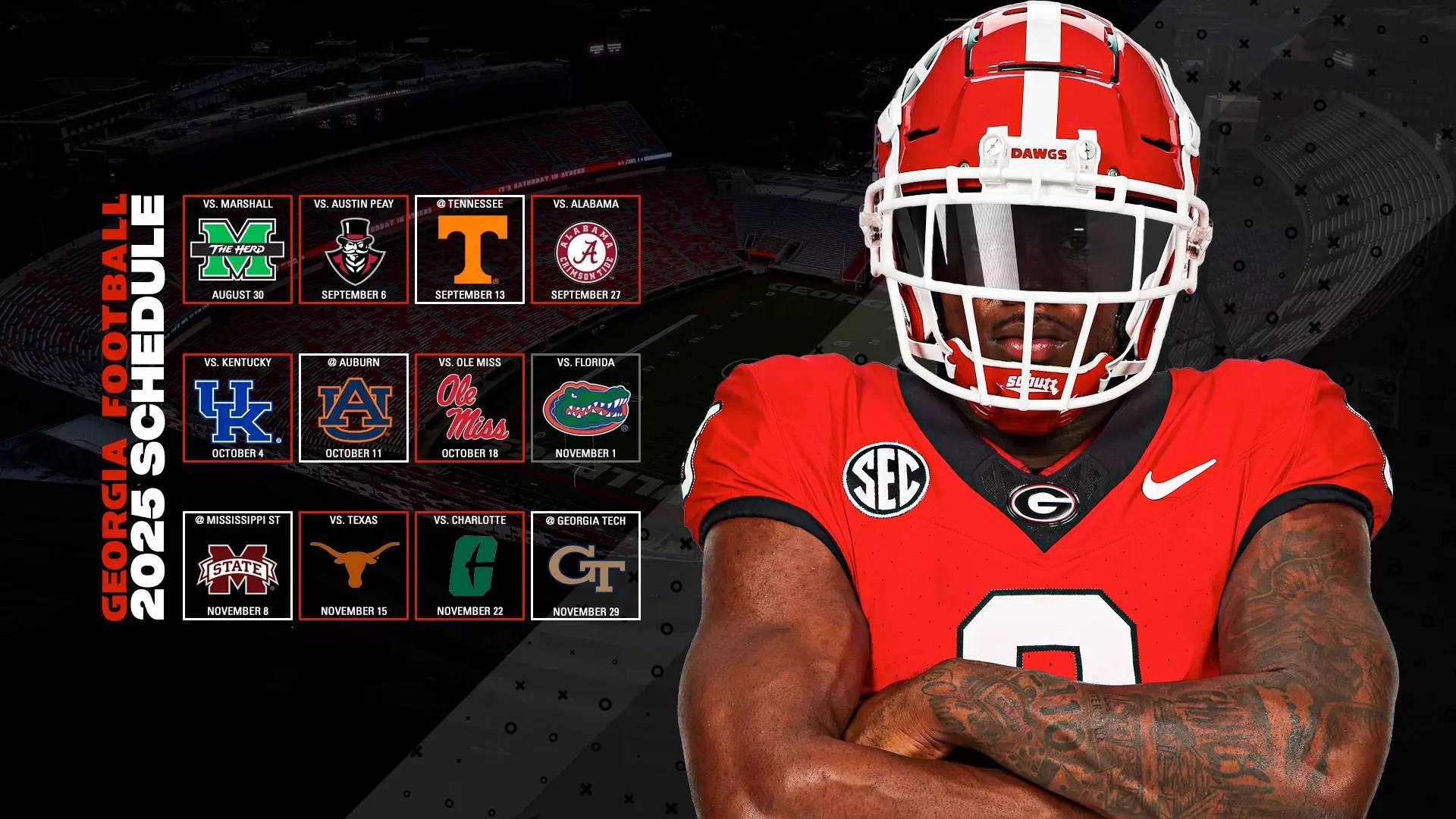 Georgia s 2025 Football Schedule Released University Of Georgia Athletics