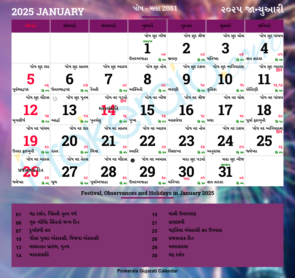 Jain tithi calendar 2025