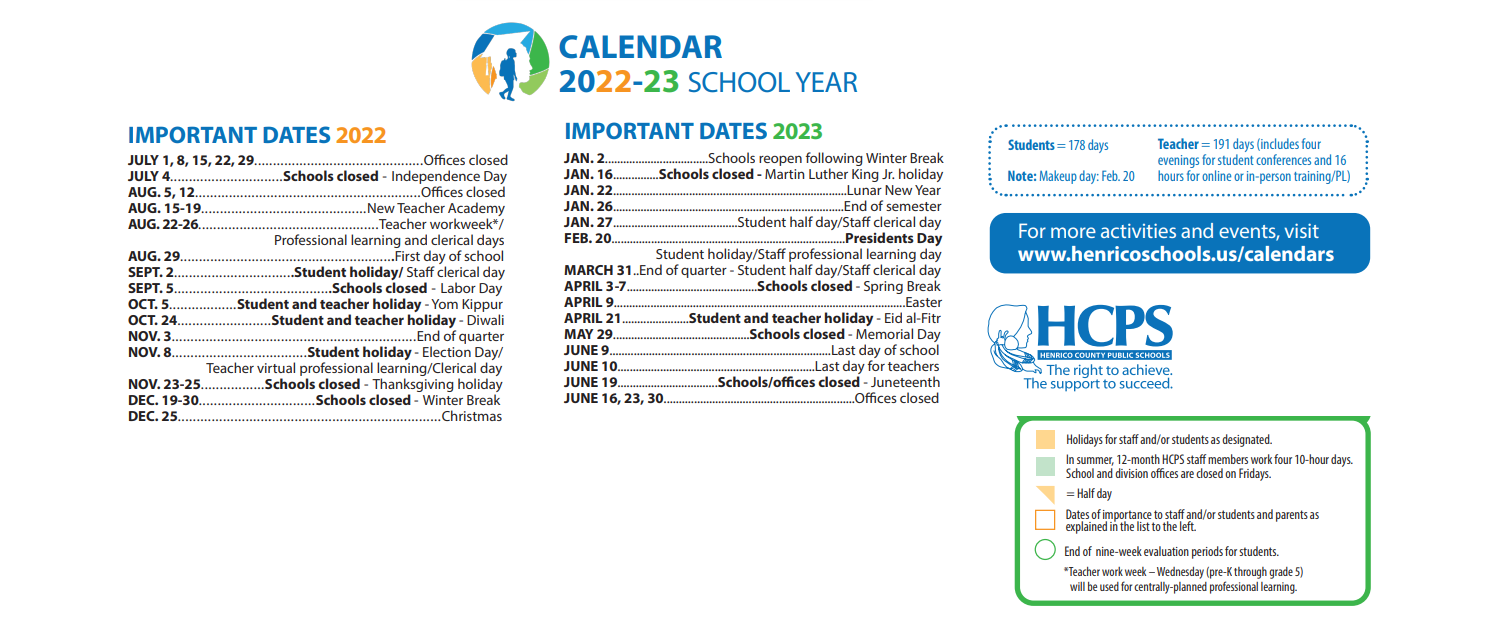 Henrico Calendar 22 23 Www lx iriss uk