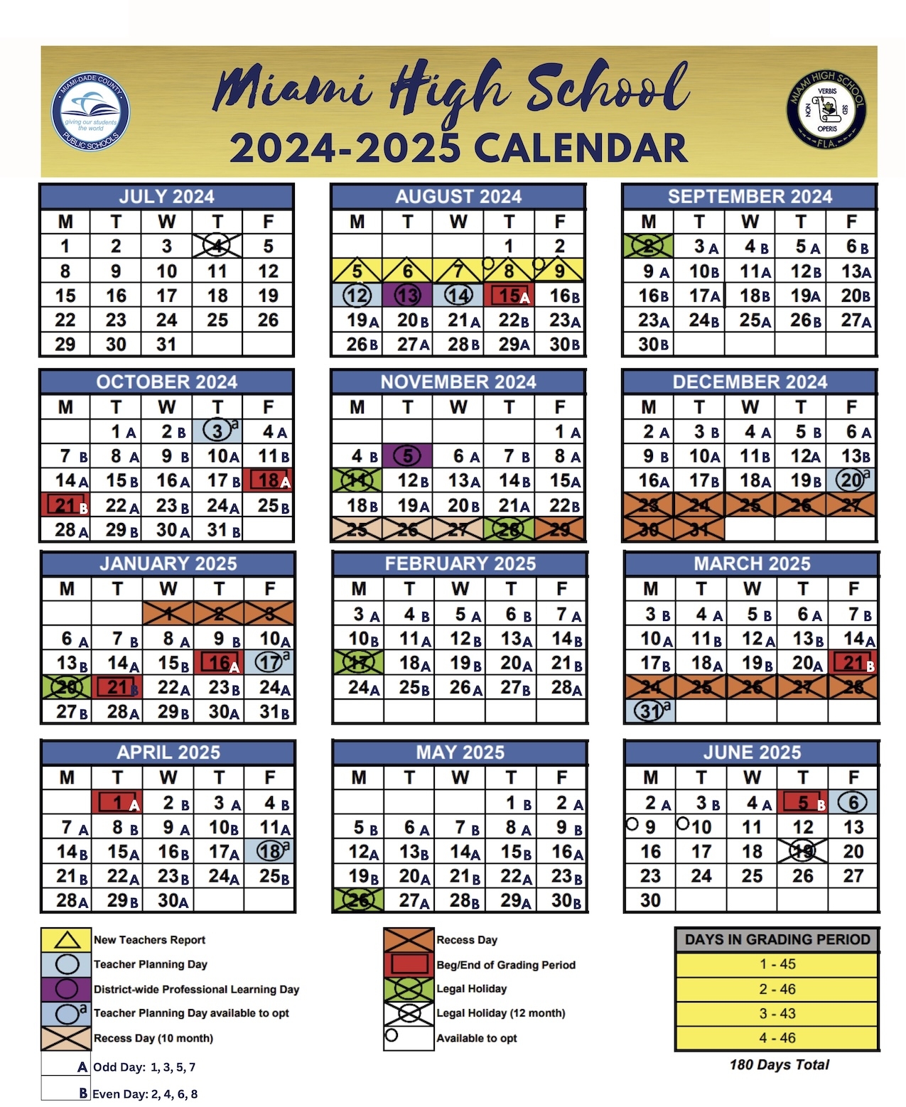 Home A B Calendar Miami Senior High School
