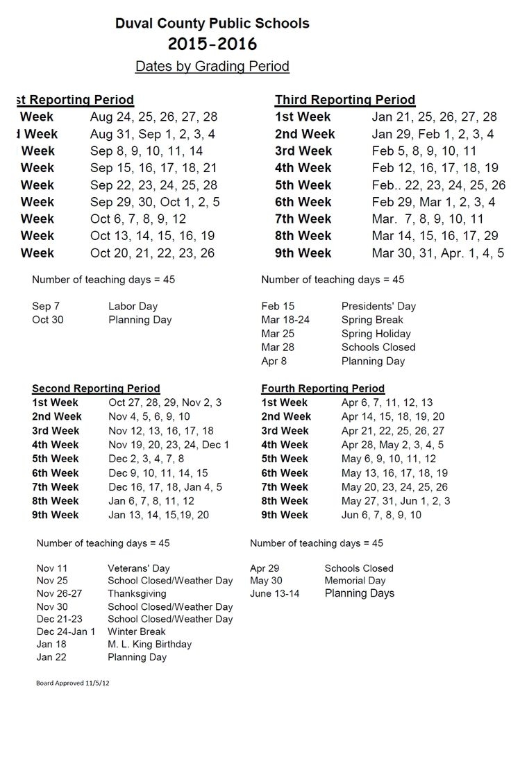 Incredible School Calendar Duval County