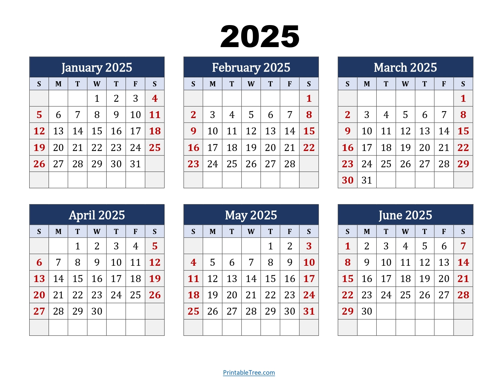 January-March 2025 calendar